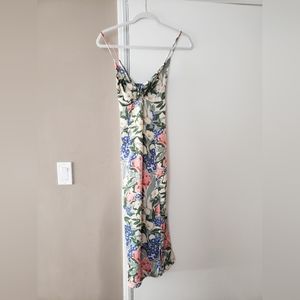 Sage the label floral sleeveless boutique dress with chest cutout and cross back